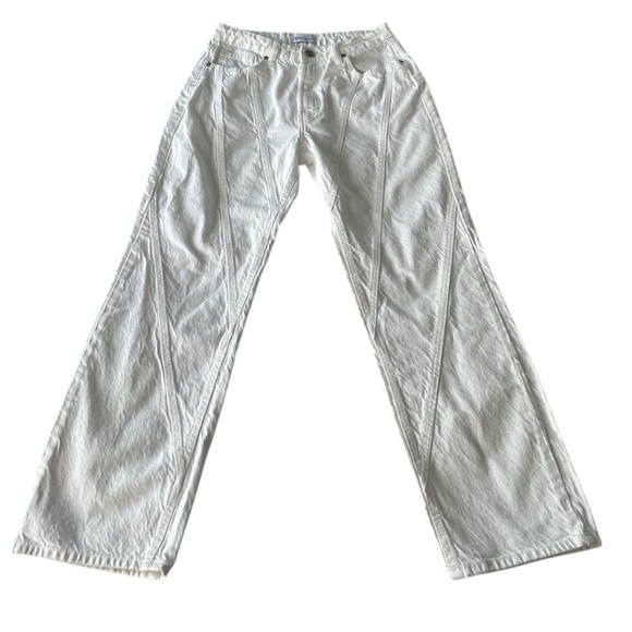 4/$20 ZARA High Waist Straight Leg Women's 100% Cotton White Jeans Size 8 - Picture 14 of 16